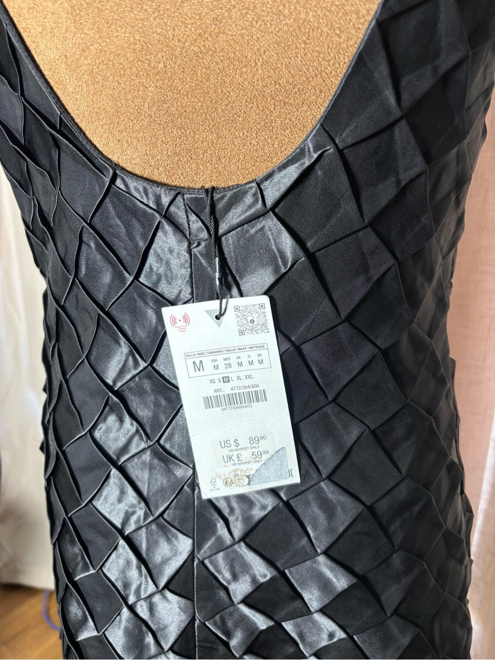Zara Black Textured Mini Dress - Picture 7 of 10